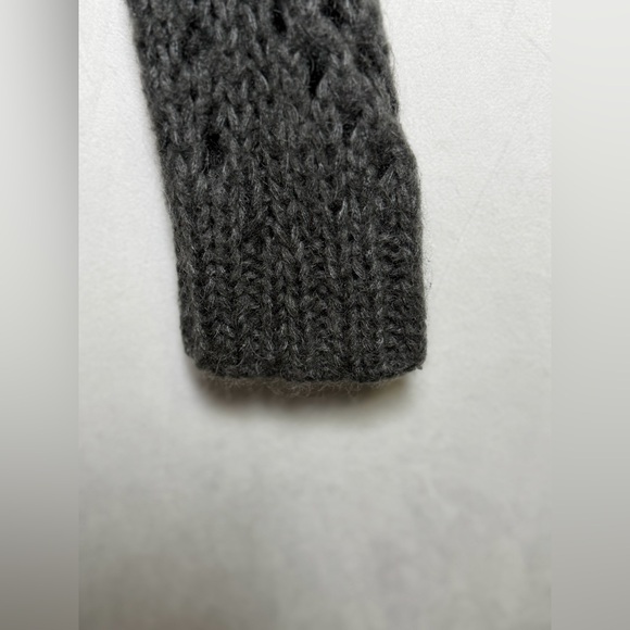 Free People Women’s Chunky Open Cable Knit Mohair Wool Blend Sweater Gray Sz M - Picture 5 of 8